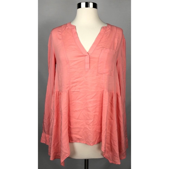 Anthropologie Size 4 Maeve Peach Flowy Blouse Top - Picture 1 of 7